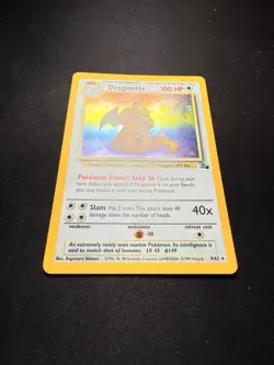 Pokemon Dragonite 4/62 Fossil Holo Rare 1999 100 HP Card Wizards of the Coast - Image 2