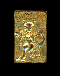 1999 Pokemon MEWTWO Burger King 23K GOLD PLATED Trading Card Nintendo Promo #150 - Image 1