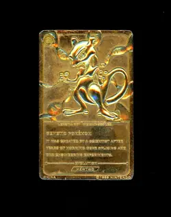 1999 Pokemon MEWTWO Burger King 23K GOLD PLATED Trading Card Nintendo Promo #150 - Image 2