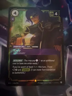 Sivir Mercenary 143a/221 Riftbound Spiritforged TCG Alt Art Showcase Card - Image 1