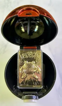 1999 Burger King Pokemon Poliwhirl 23K Gold-Plated Pokemon Card Complete - Image 1