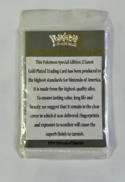 1999 Burger King Pokemon Poliwhirl 23K Gold-Plated Pokemon Card Complete - Image 5