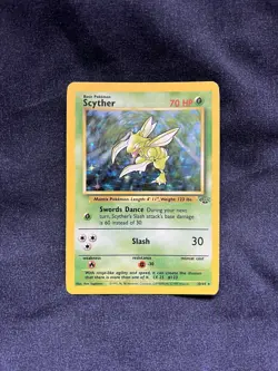 Pokemon TCG Scyther Holo Card 10/64 Jungle Set 1999 Rare LP WOTC - Image 1