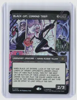 Black Cat, Cunning Thief (Borderless) #222 Marvel's Spider-Man Foil - Image 1