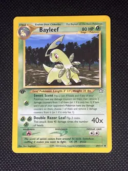 Pokemon Bayleef 1st Edition Uncommon 29/111 Neo Genesis 2000 Stage 1 80 HP - Image 1