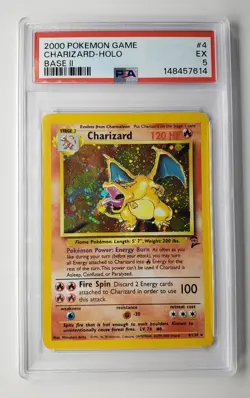 2000 POKEMON GAME BASE 2 HOLO #4 CHARIZARD | PSA 5 - Image 1
