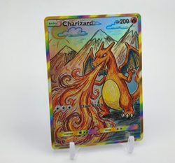 HOLO CHARIZARD Card CHARIZARD Pokemon Card FAN MADE NOT TCG - Image 1