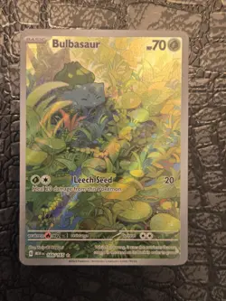 Pokemon Bulbasaur 166/165 Sv: Scarlet & Violet 151 Illustration Rare Holo TCG NM - Image 3