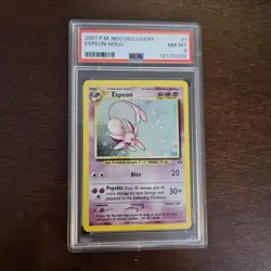 2001 Pokemon Espeon Neo Discovery Unlimited Holo #1 Psa 8. NM-Mint - Image 1