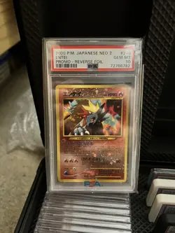 2000 Pokemon TCG - Japanese P.M. Neo 2 - Entei Reverse Foil Promo #244 - PSA 10 - Image 1