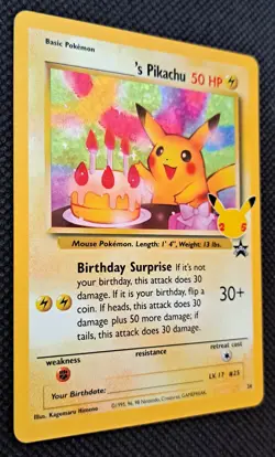 Birthday Pikachu 24 Black Star Promo Card Celebrations 25th Anniversary Pokemon - Image 2