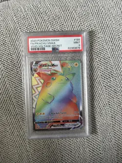 2020 Pokemon SWSH FA/Pikachu VMAX Vivid Voltage-Secret #188 PSA 9 - Image 1