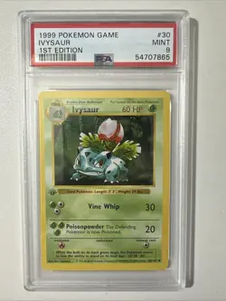 Pokemon PSA 9 1st Edition Ivysaur 030/102 Base Set (Shadowless) - Image 1