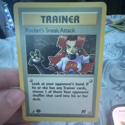 Pokemon TCG Rocket's Sneak Attack Team Rocket 1st Edition Holo Rare 16/82 - Image 1
