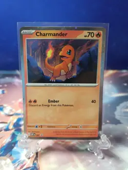 Charmander SVP047 w/ Swirl Cosmos Holo Black Star 151 Promo Pokemon TCG - Image 1