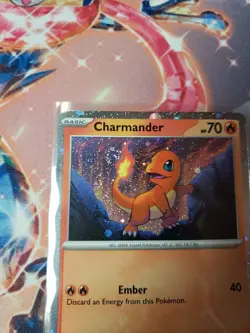 Charmander SVP047 w/ Swirl Cosmos Holo Black Star 151 Promo Pokemon TCG - Image 3