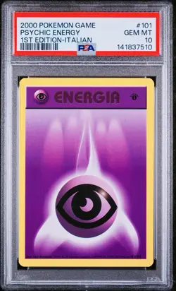 POKEMON PSA 10 ENERGIA PSYCHIC 101/102 SET BASE 1st ITALIANO 2000 POP 12!🌍 - Image 1