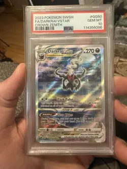 2023 POKEMON SWORD & SHIELD CROWN ZENITH #GG50 FULL ART/DARKRAI VSTAR PSA 10 - Image 1