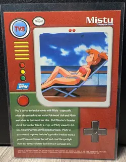 1999 Topps Pokemon TV Animation Edition TV 3 Misty Pokemon Non Holo - Image 2