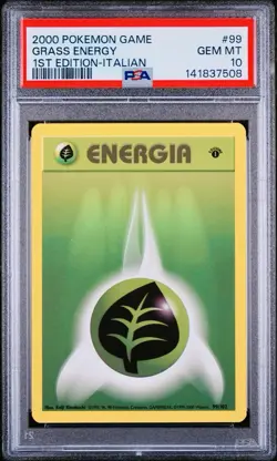 POKEMON PSA 10 ENERGIA GRASS 99/102 SET BASE 1st ITALIANO 2000 POP 15!🌍 - Image 1