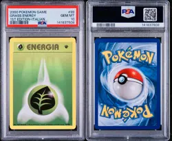 POKEMON PSA 10 ENERGIA GRASS 99/102 SET BASE 1st ITALIANO 2000 POP 15!🌍 - Image 3