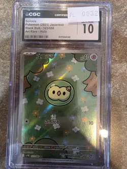 CGC 10 GEM MINT JAPANESE POKEMON 2025 Solosis 123/086 Scarlet Violet Black SV11B - Image 1