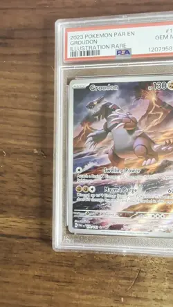 2023 POKEMON PAR EN-PARADOX RIFT ILLUSTRATION RARE #199 GROUDON PSA 10 - Image 2