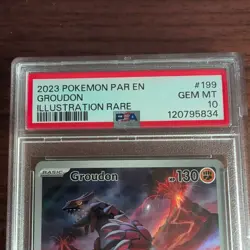 2023 POKEMON PAR EN-PARADOX RIFT ILLUSTRATION RARE #199 GROUDON PSA 10 - Image 4