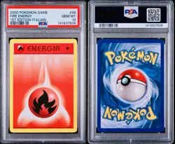 POKEMON PSA 10 ENERGIA FIRE 98/102 SET BASE 1st EDIZIONE ITALIANO 2000 POP 10!🌍 - Image 3