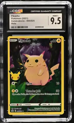 Pokemon Celebrations Pikachu 005/025 Holo CGC MINT 9.5 - Image 1