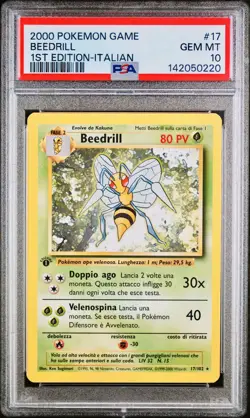POKEMON PSA 10 BEEDRILL 17/102 SET BASE 1st PRIMA EDIZIONE ITALIANO 2000 POP 14 - Image 1
