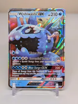Wishiwashi GX 38/145 White Star Ultra Rare Rainbow Holo Guardians Rising 2017 LP - Image 1