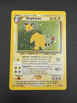 Pokemon TCG Ampharos Neo Revelation #1/64 Holo Rare NM - Image 1