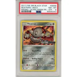2017 Pokemon Heatran Staff Black Star Promo- Holo PSA 8 SM96 - Image 1