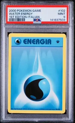 POKEMON PSA 9 ENERGIA WATER 102/102 SET BASE 1st EDIZIONE ITALIANO 2000 LOW POP - Image 1