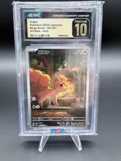 🔥 Pokemon Vulpix 067/063 Art Rare – Mega Brave Art CGC Pristine 10 (Japanese) - Image 1