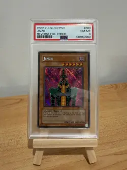 Yu-Gi-Oh! TCG 2002 PSV JINZO Reverse Foil Error PSA 8 - Image 1