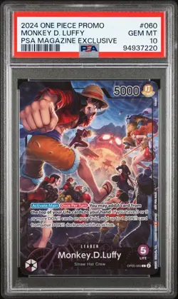 2024 One Piece PSA Magazine Exclusive Promo #060 Monkey D. Luffy PSA 10 Gem Mint - Image 1