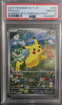 PSA 10 Pikachu Summer 218/SV-P SV-P Pokemon Card - Image 1