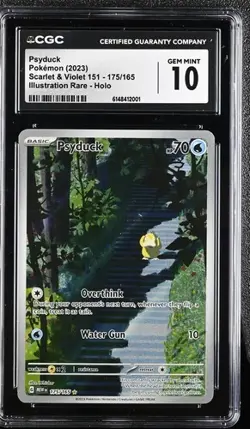 CGC 10 GEM MINT Graded Pokemon 2023 Psyduck IR 175/165 S&V 151 - Image 1