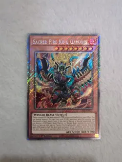 RA05-EN031 Sacred Fire King Garunix Platinum Secret Rare 1st Ed YuGiOh - Image 1