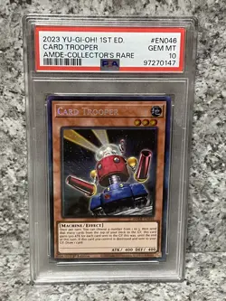 Yugioh! Card Trooper AMDE-EN046 Collector's Rare PSA 10 1st Ed - Image 1