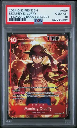2024 ONE PIECE PROMOS TREASURE BOOSTERS SET #006 MONKEY D. LUFFY PSA 10 - Image 1
