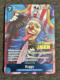 One Piece Buggy Gold Stamped Pre-Release Winner Promo P-084 - Image 1