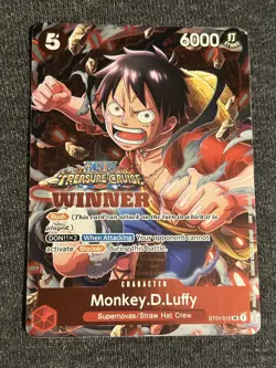 Monkey.D.Luffy Treasure Cruise WINNER Stamped Promo - One Piece NM - Image 1