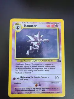 Haunter #6 Fossil Set Vintage Pokemon Card MP Ken Sugimori - Image 1