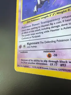 Haunter #6 Fossil Set Vintage Pokemon Card MP Ken Sugimori - Image 4