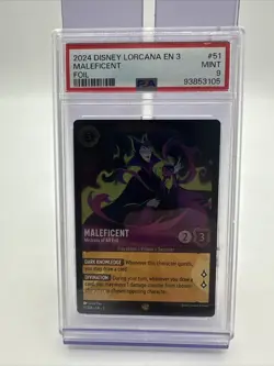 Disney Lorcana Into the Inklands - Maleficent #51/204 Legendary Cold Foil PSA 9 - Image 1