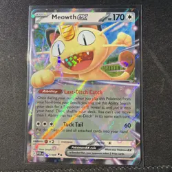 Meowth ex 062/088 Me03: Perfect Order Holo Pokemon Card NM - Image 1