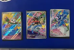 Pokemon TCG First Partner Promos Rowlet Litten Popplio All Near Mint 3 Cards - Image 1